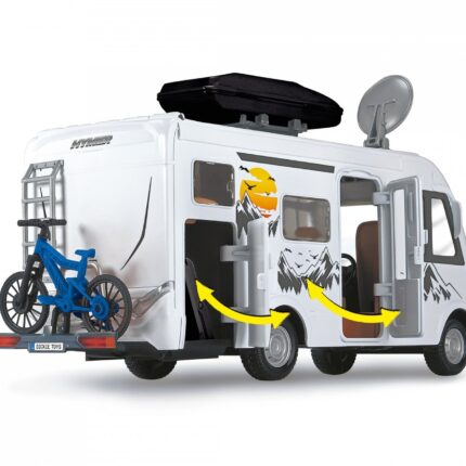 Dickie Toys Кампер Hymer B-Class со фигура и додатоци за кампување, 1:24 – слика 2