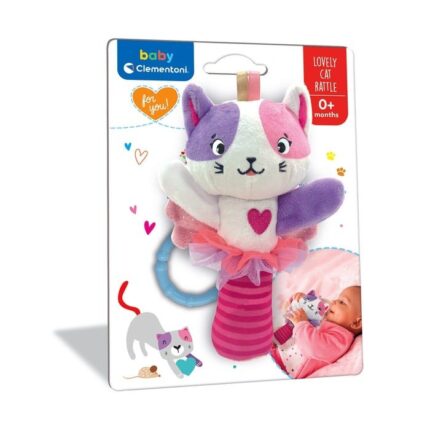 Clementoni Baby Мека тропка Маче Lovely Soft Cat со прстен за закачување – слика 2