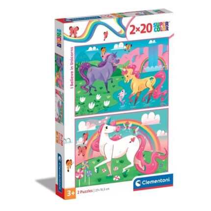 Clementoni Сложувалка Supercolor I Believe in Unicorns, 2 x 20 парчиња – слика 2