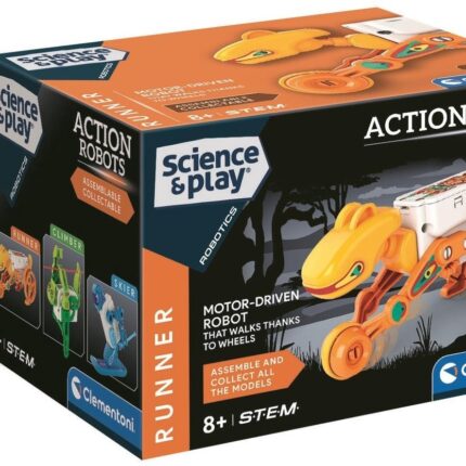Clementoni Робот за склопување Science & Play Action Robots Runner, портокалов – слика 2