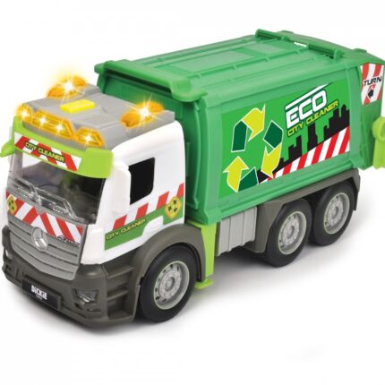 Dickie Toys Камион за ѓубре Mercedes 26 cm со светло и звук – слика 2