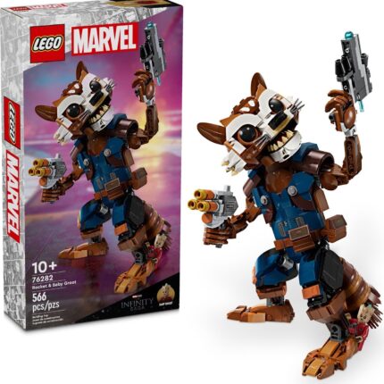 LEGO® Marvel Rocket и малиот Groot – фигура за градење (76282)
