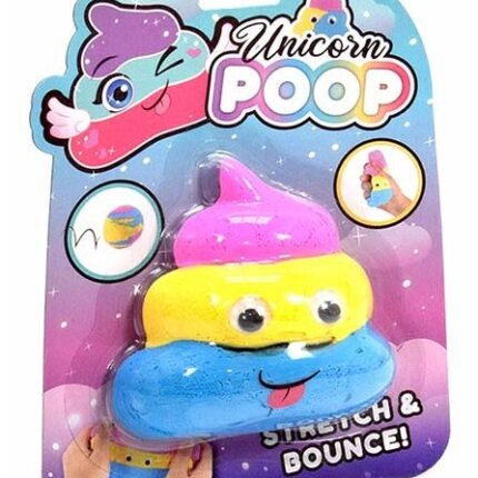 Сквиши антистрес играчка Unicorn Poop Stretch & Bounce, шарена