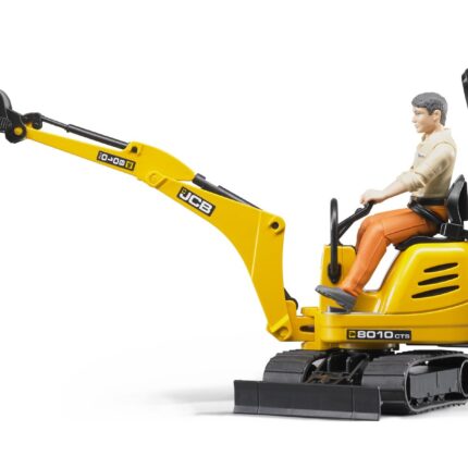Bruder Мини багер JCB 8010 CTS со градежен работник, 1:16 – слика 2