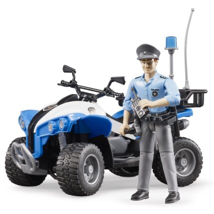 Bruder Полициски четирицикл со фигура полицаец и опрема, 1:16