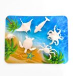 Set për ngjyrosjen e figurave Coloring Ocean – 6 kafshë oqeanike në valixhe të vogël – foto 2