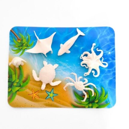 Сет за боење фигури Coloring Ocean – 6 океански животни во куферче – слика 2