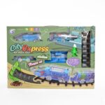 Стаза со возче City Express со 2 локомотиви и станица, светла и звуци – слика 2