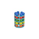 Дрвена игра Rainbow Ball Tower – кула со 30 топчиња за редење и рамнотежа – слика 3