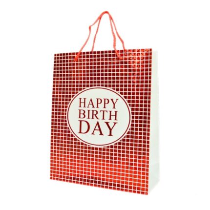 Украсно ќесе Happy Birthday со холограмски ефект, 26 x 32 x 10 cm – слика 2