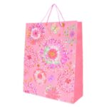 Qese dekorative dhuratash me motive lulesh dhe zemër, 26 x 32 x 10 cm – foto 3