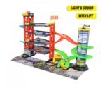 Dickie Toys 4-level garage with lift, 4 metal cars and helicopter – image 2