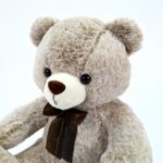 Amek Плишано мече во крем боја со машна од органза, 43 cm – слика 4