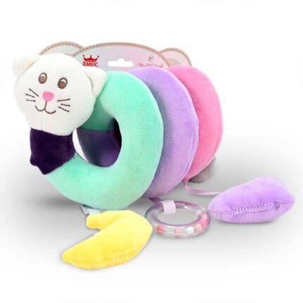 Amek Мека хоризонтална спирала за количка со маче, пастелна, 30 cm