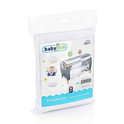 Baby Jem Мрежа против комарци за преносно креветче и парк, бела – слика 2