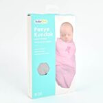 Baby Jem Памучна прекривка за повивање со чичак, 0–3 месеци, сива – слика 4