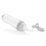 Baby Jem Силиконско шише со лажичка за пире, 90 ml, сиво – слика 2
