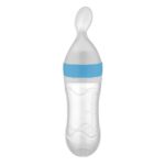 Baby Jem Силиконско шише со лажичка за пире, 90 ml, сино