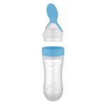Baby Jem Силиконско шише со лажичка за пире, 90 ml, сино – слика 3
