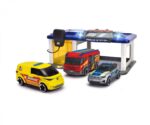 Dickie Toys Станица за спасување S.O.S Station со 3 возила, светло и звук