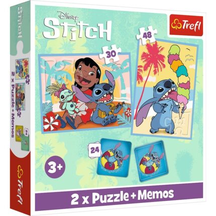 Trefl Сложувалки 2 во 1 + мемо игра Disney Лило и Стич, 30 и 48 парчиња