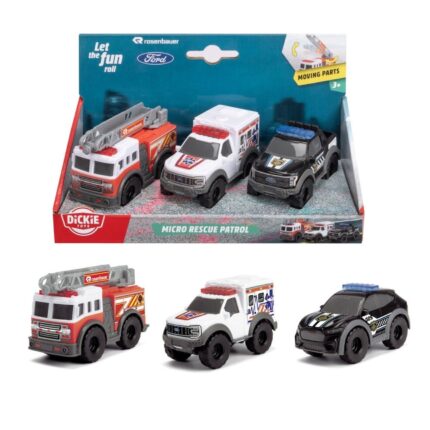 Dickie Toys Сет мини возила за спасување Micro Rescue Patrol, 3 дела
