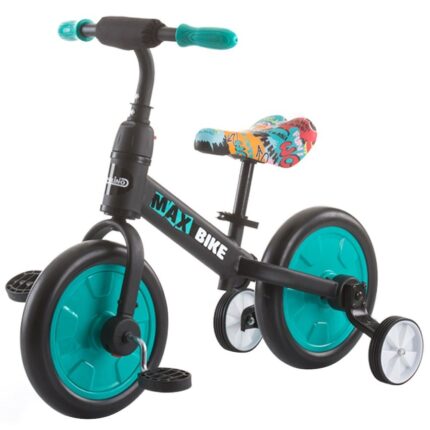 Chipolino Детски велосипед 2 во 1 Max Bike, баланс и со педали, 10 инчи, Mint (мент)