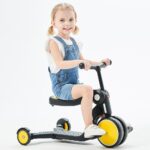 Chipolino Тротинет-трицикл All Ride 4 во 1 со седиште и педали, жолт – слика 3