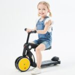 Chipolino Тротинет-трицикл All Ride 4 во 1 со седиште и педали, жолт – слика 5