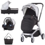 Chipolino Бебешка количка Emotion 3 во 1 со автоседиште, Silver (сребрена)
