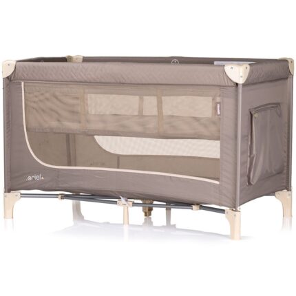 Chipolino Ariel foldable travel cot with second level, Tiramisu (beige) – image 2