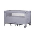 Chipolino Мобилно креветче Relax со спуштлива страна и 2 нивоа, Cloud Grey (сива) – слика 3