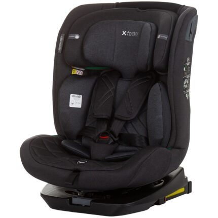 Chipolino Автоседиште X-Factor 360° i-Size со ISOFIX, 40–150 cm, Obsidian (црна)