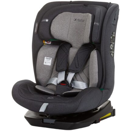 Chipolino Автоседиште X-Factor 360° i-Size со ISOFIX, 40–150 cm, Granite (сива)