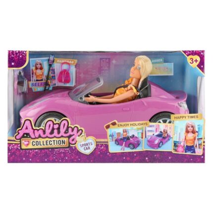 Masen Toys Кукла Anlily со спортски автомобил кабриолет и додатоци – слика 2