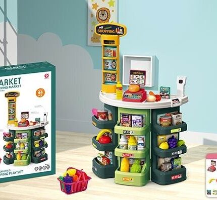 Детски супермаркет Shopping Market со каса, звук и светло, 44 делови