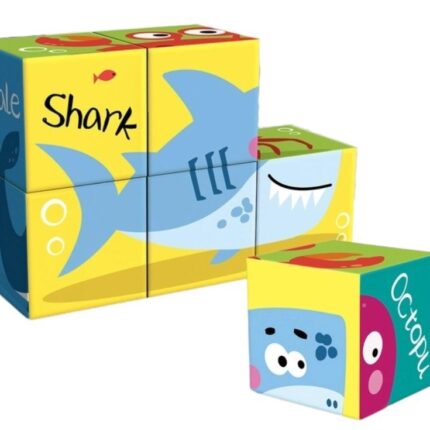 Коцки сложувалка 6 во 1 Ocean Jigsaw Blocks со морски животни