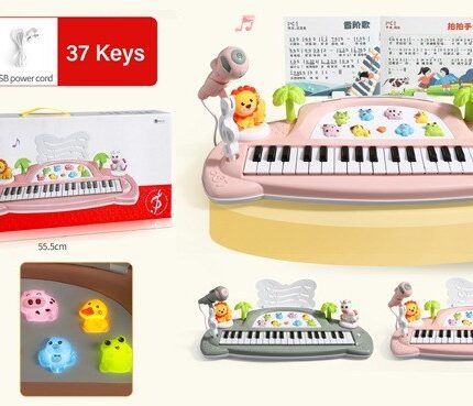 Детски синтисајзер Fun Music со 37 тастери, микрофон и USB кабел