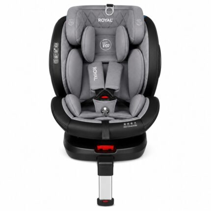Baby Mascot Автоседиште Royal i-Size 360° со ISOFIX и потпорна нога, сиво-црно – слика 2