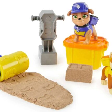 Paw Patrol Rubble & Crew сет Build-It со фигури и кинетички песок