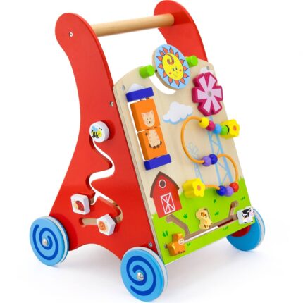 Viga Дрвена проодувалка со активности Activity Baby Walker, 45,5 x 32 x 34 cm