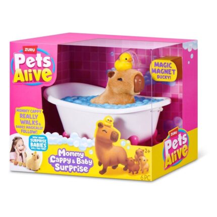 ZURU Pets Alive Мама капибара со бебиња изненадување и када – слика 2