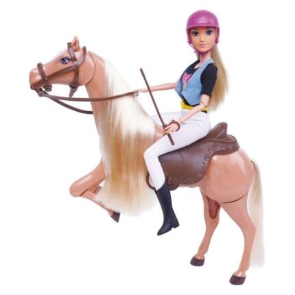 Masen Toys Jockey doll with horse, in riding gear