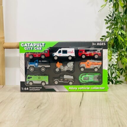 Сет 9 метални возила Catapult City Car, размер 1:64