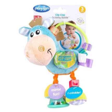 Playgro Kërcitëse Clip Clop gomarçe me rruaza dhe tekstura, 11 cm – foto 2