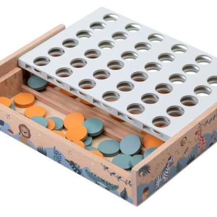 Free2Play Дрвена игра „4 во ред“ Safari, 25 x 15,5 x 15,7 cm – слика 2
