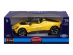 Bburago Bugatti W16 Mistral метален модел 1:18, жолт – слика 5