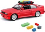 Bburago Eurotrek BMW M3 (E30) 1988 метален модел 1:24 со багаж, црвен