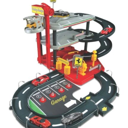Bburago Ferrari Race & Play паркинг гаража со 2 метални автомобили 1:43