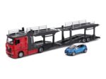 Bburago Mercedes-Benz Actros камион носач на автомобили 1:43, со автомобил